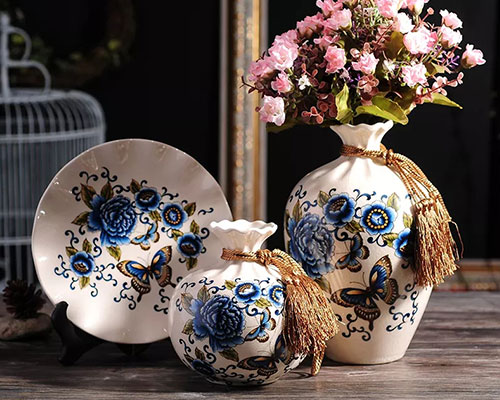 3 Piece Ceramic Table Vase Set