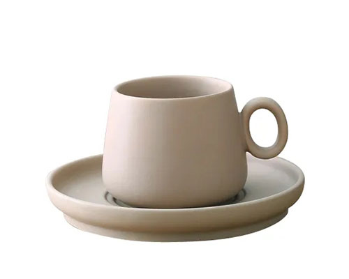 Brown Ceramic Coffee Cup Set