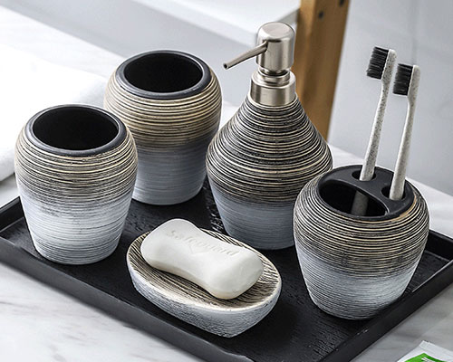 Ceramic Toilet Accessories Set