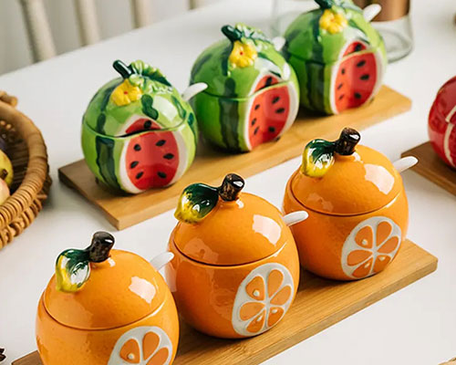Fruit Shape Cute Ceramic Jars for Kitchen