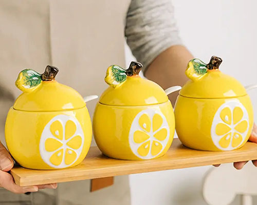 Lemon Shape Ceramic Jars