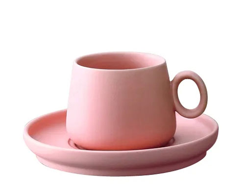 Pink Ceramic Espresso Cup Set