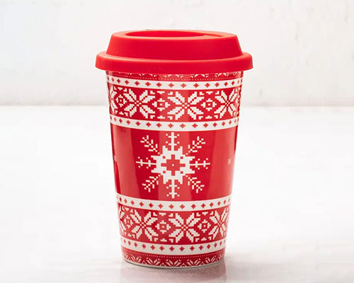 Red Ceramic Christmas Mug