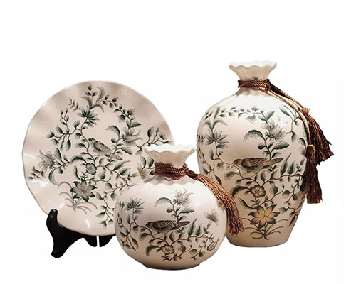 Set Of 3 Ceramic Vases