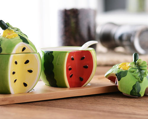 Watermelon Shape Ceramic Jars