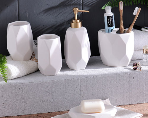 White Ceramic Bathroom Set