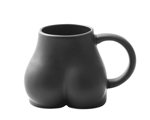 3D Butt Black Ceramic Coffee Mug