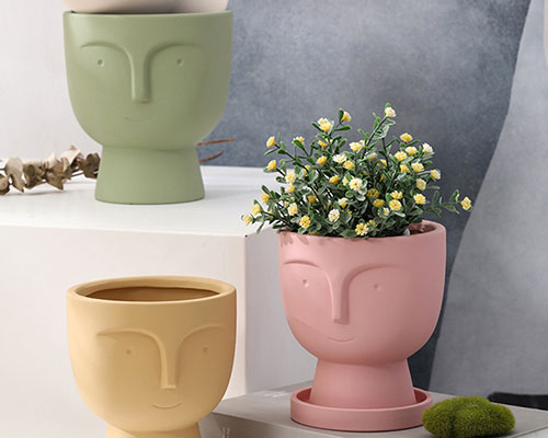 Ceramic Face Plant Pots