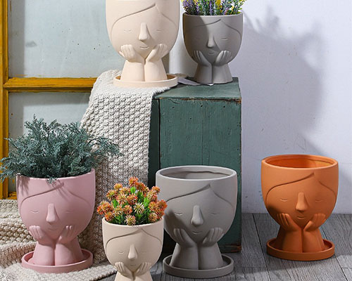 Ceramic Plant Pot Heads