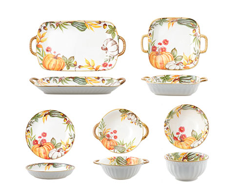 Ceramic Thanksgiving Plates and Bowls
