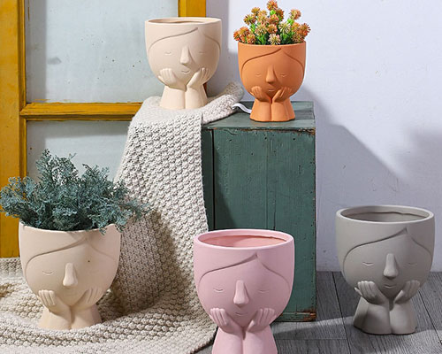 Face Ceramic Pots For Plants