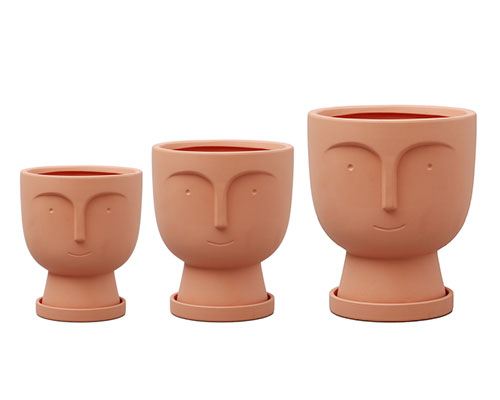 Face Pottery Planters
