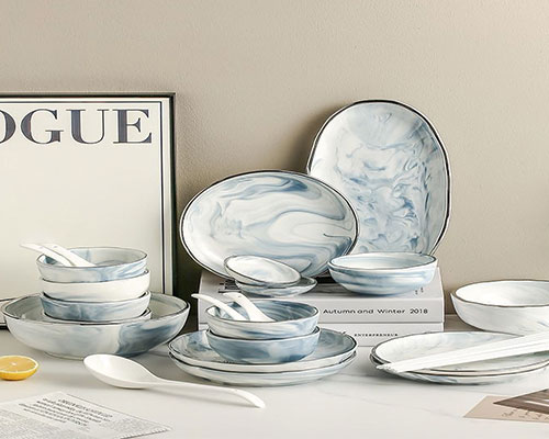 Marble Ceramic Tableware Set