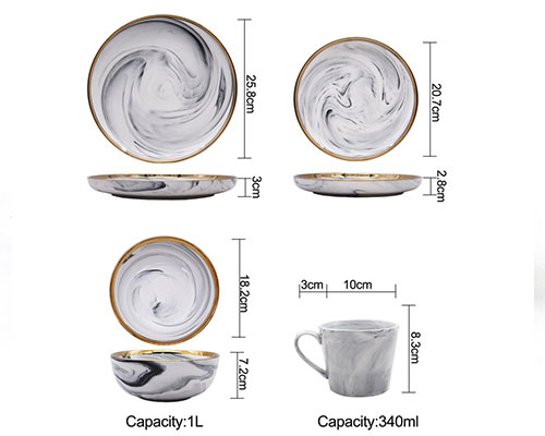 Marble Ceramic Tableware Set