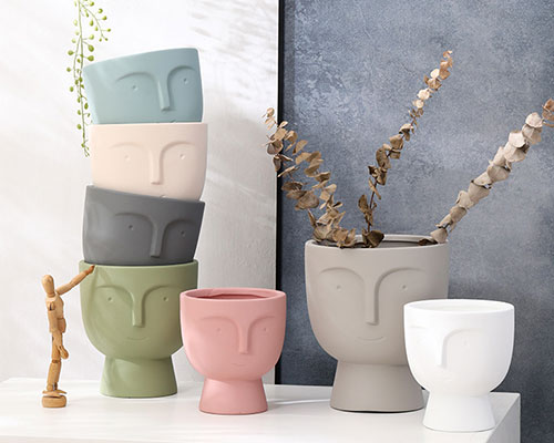 Pottery Face Planters