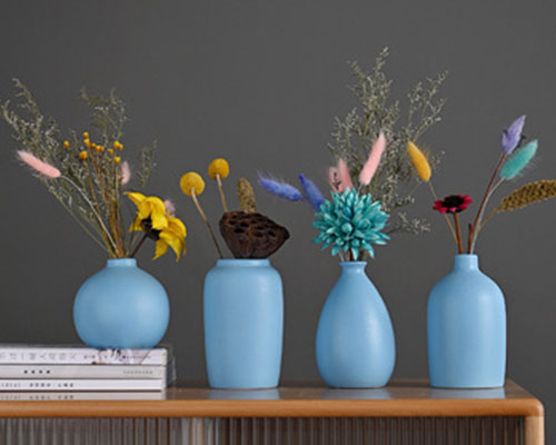 Small Blue Ceramic Vases