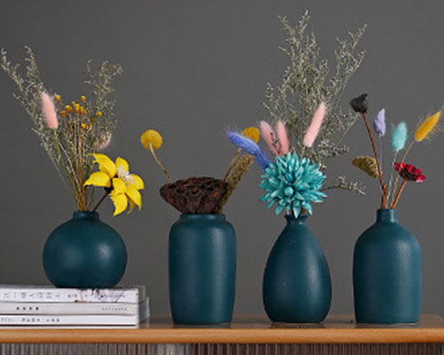 Small Green Ceramic Vases Set