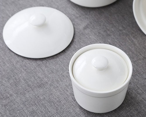 Small White Ceramic Dessert Bowl