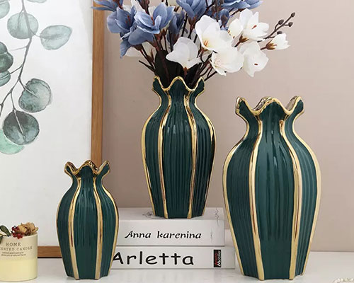 Nordic Green Ceramic Vases