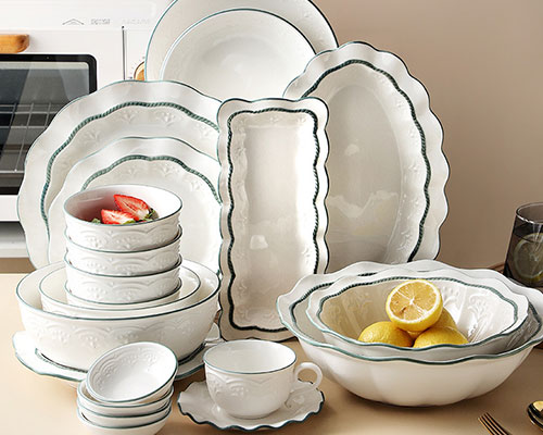 White Ceramic Plates and Bowls