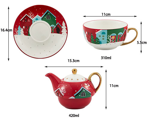 Christmas Ceramic Coffee Pot Set