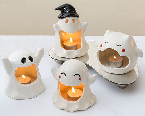 Ceramic Ghost Candle Holders