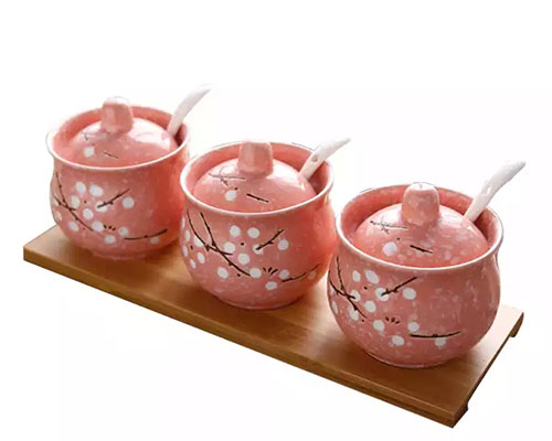 Pink Ceramic Spice Jars in Bulk