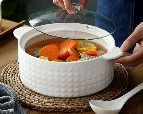 Ceramic Cooking Pot with Glass Lid