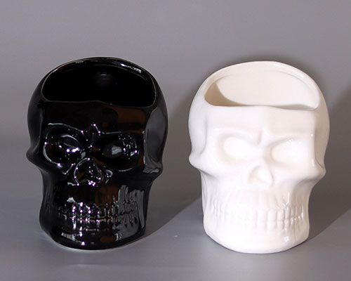 Ceramic Skull Candle Holder