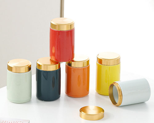 Colored ceramic Tea Coffee Jars