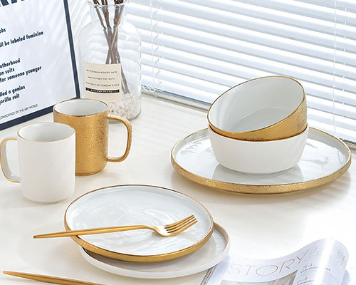 Luxury Gold Ceramic Dinnerware