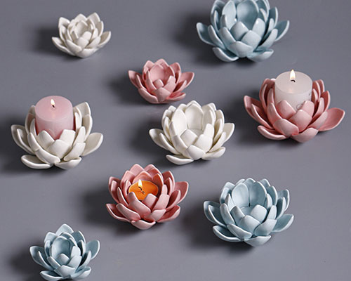 Ceramic Flower Candle Holders