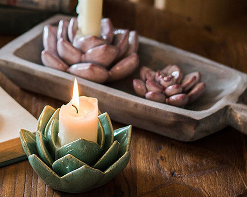 Ceramic Succulent Candle Holders