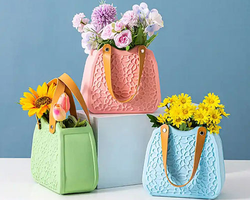 Colorful Ceramic Bag Vases