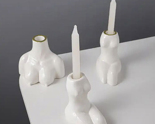 Decorative Ceramic Pillar Candle Holderv