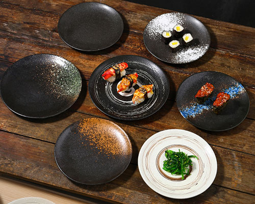 Speckled Ceramic Plates for Sushi