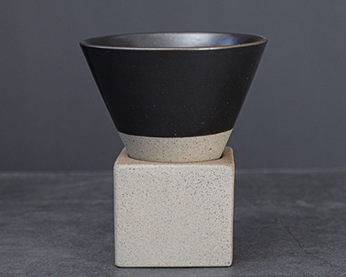Funnel Black Ceramic Coffee Tea Cup
