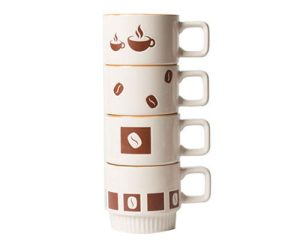 Stackable Ceramic Coffee Mugs