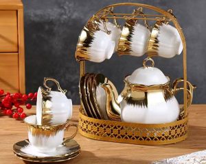 Gold Ceramic Coffee Pot Set
