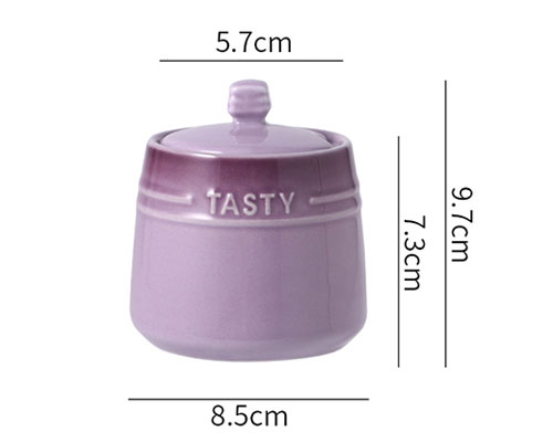 Purple Ceramic Spice Jar With Lid