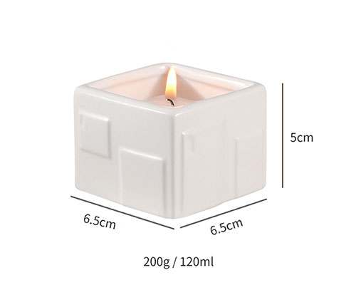 4oz Square Ceramic Candle Holder