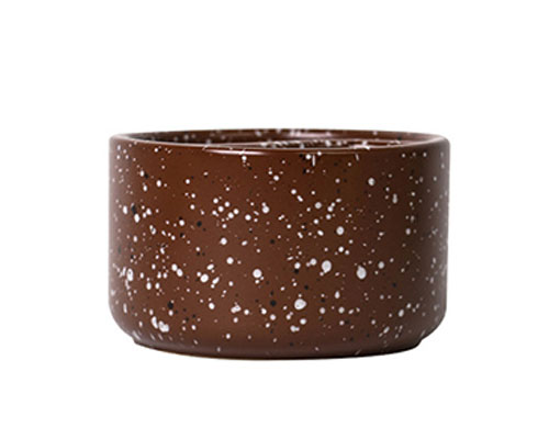 Brown Speckled Ceramic Candle Vessel