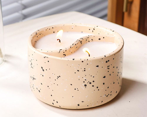 Speckled Ceramic Candle Container