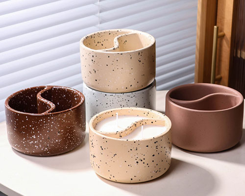 Speckled Ceramic Candle Vessels Bulk Wholesale