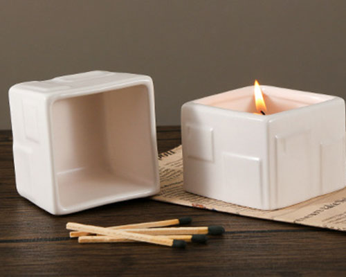 Square Ceramic Candle Vessels