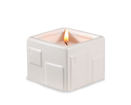 Square White Ceramic Candle Holder